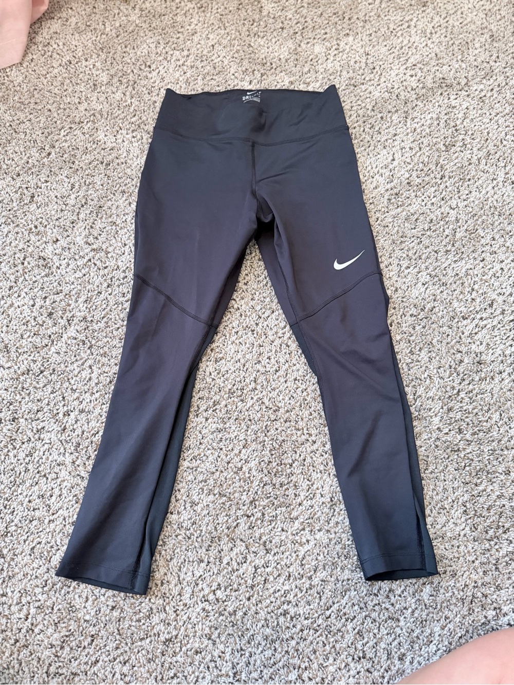 Nike Black Leggings with White Swoosh Logo